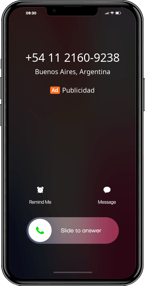 Quien llamó +541121609238, 01121609238